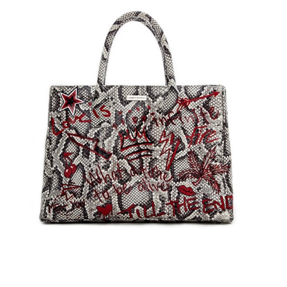 Belgravia Medium Tote, Hand-Painted Graffiti